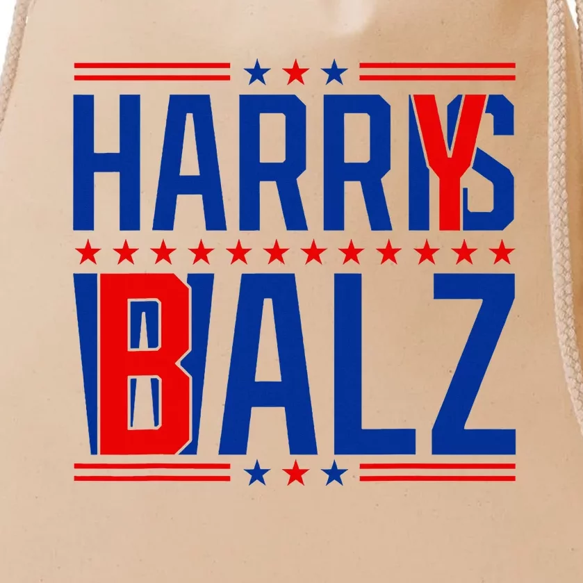 Funny Harris Walz 24 Harry Balz 2024 Meme Democratics Vote Drawstring Bag