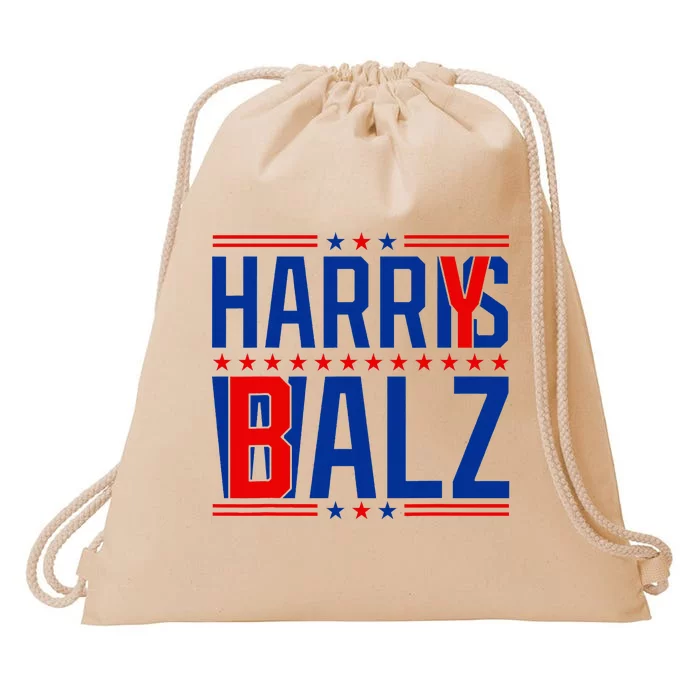 Funny Harris Walz 24 Harry Balz 2024 Meme Democratics Vote Drawstring Bag