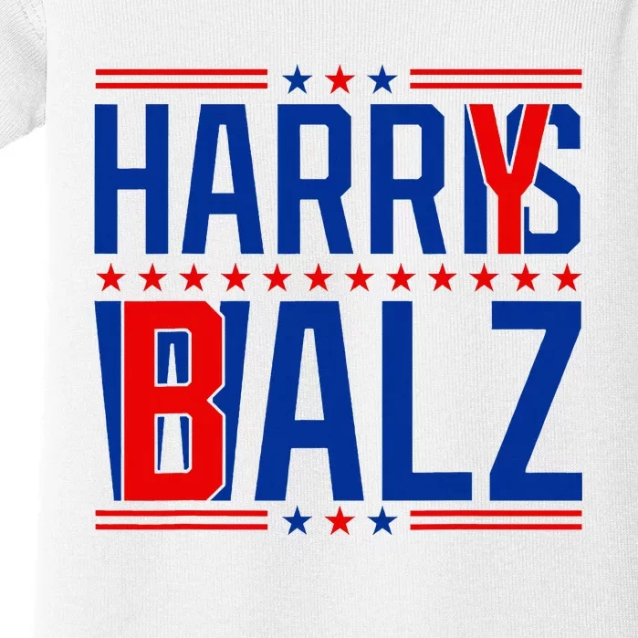 Funny Harris Walz 24 Harry Balz 2024 Meme Democratics Vote Baby Bodysuit