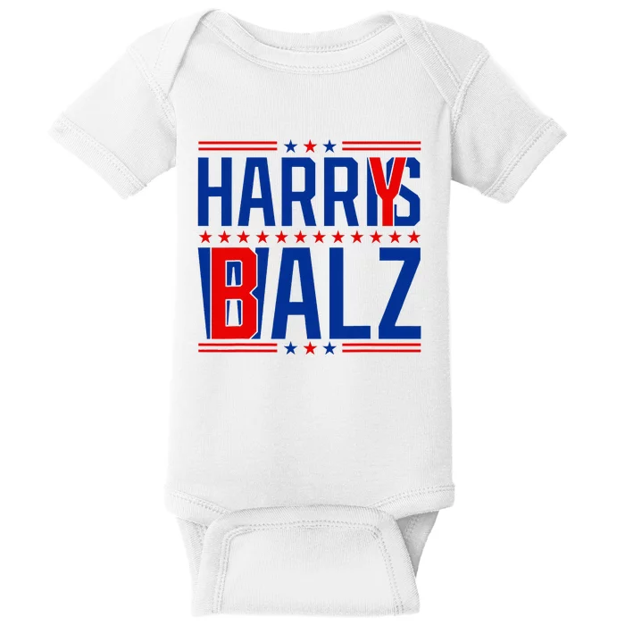 Funny Harris Walz 24 Harry Balz 2024 Meme Democratics Vote Baby Bodysuit