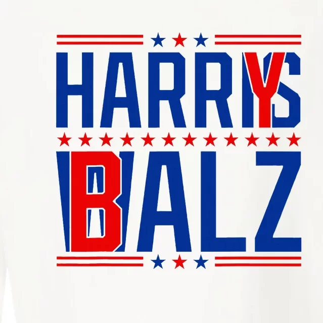 Funny Harris Walz 24 Harry Balz 2024 Meme Democratics Vote Cropped Pullover Crew