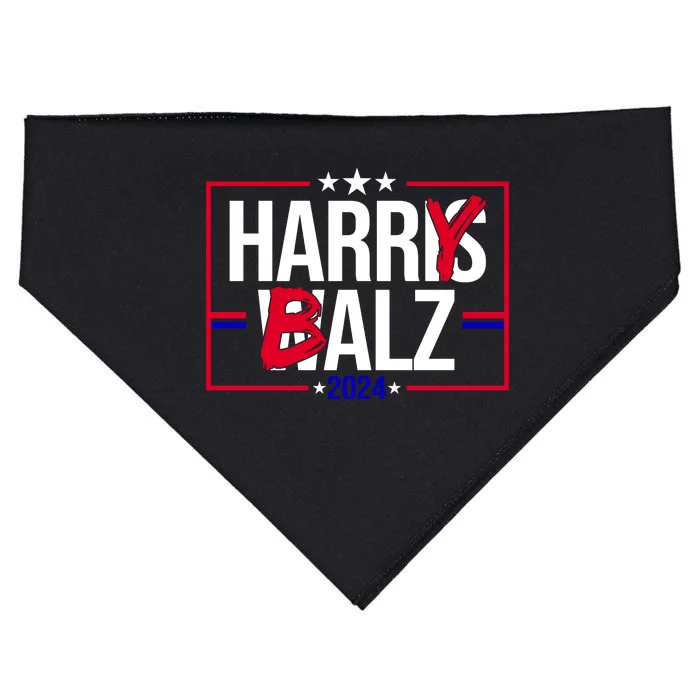 Funny Harris Walz 24 Harry Balz 2024 Political Meme USA-Made Doggie Bandana