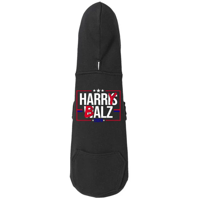 Funny Harris Walz 24 Harry Balz 2024 Political Meme Doggie 3-End Fleece Hoodie