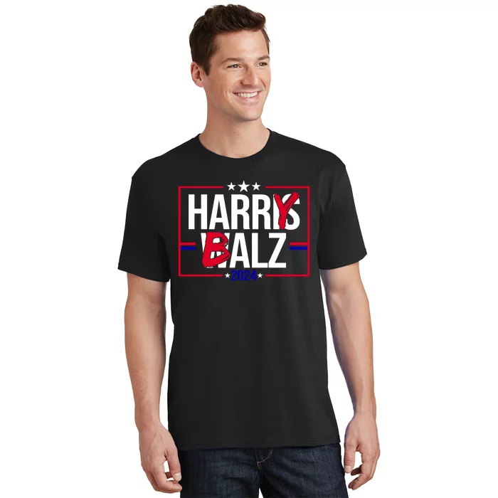 Funny Harris Walz 24 Harry Balz 2024 Political Meme T-Shirt