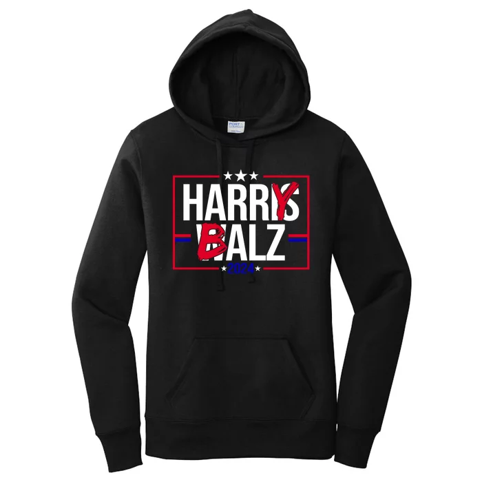 Funny Harris Walz 24 Harry Balz 2024 Political Meme Women's Pullover Hoodie