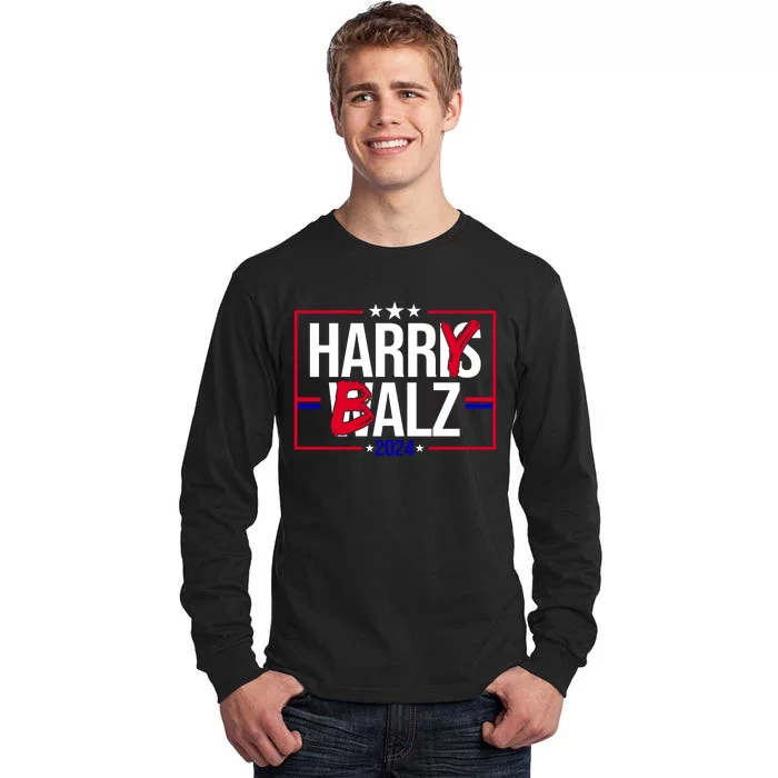 Funny Harris Walz 24 Harry Balz 2024 Political Meme Tall Long Sleeve T-Shirt