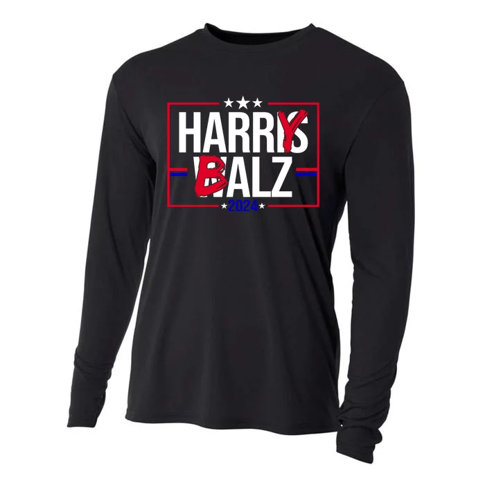 Funny Harris Walz 24 Harry Balz 2024 Political Meme Cooling Performance Long Sleeve Crew