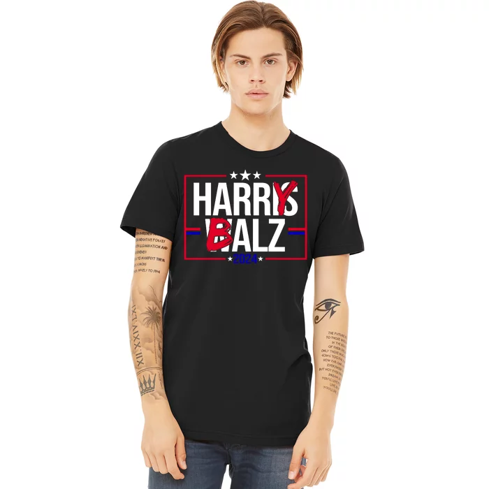 Funny Harris Walz 24 Harry Balz 2024 Political Meme Premium T-Shirt