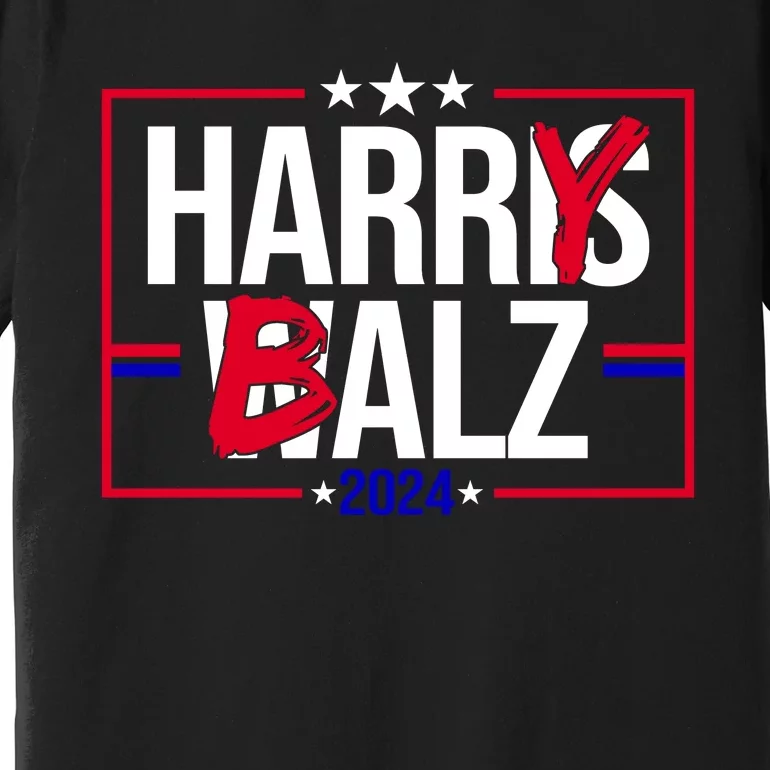 Funny Harris Walz 24 Harry Balz 2024 Political Meme Premium T-Shirt