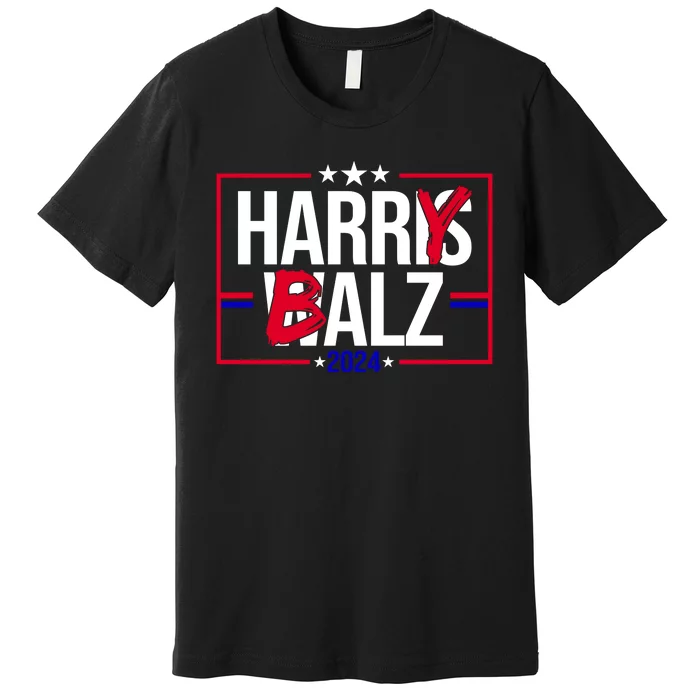 Funny Harris Walz 24 Harry Balz 2024 Political Meme Premium T-Shirt