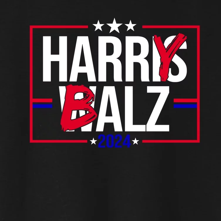 Funny Harris Walz 24 Harry Balz 2024 Political Meme Women's Crop Top Tee