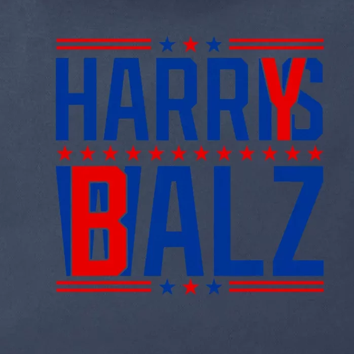 Funny Harris Walz 24 Harry Balz 2024 Meme Democratics Vote Zip Tote Bag