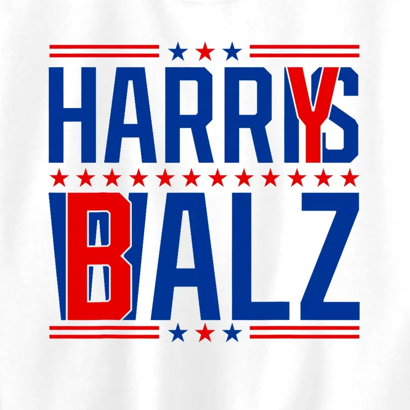 Funny Harris Walz 24 Harry Balz 2024 Meme Democratics Vote Kids Sweatshirt