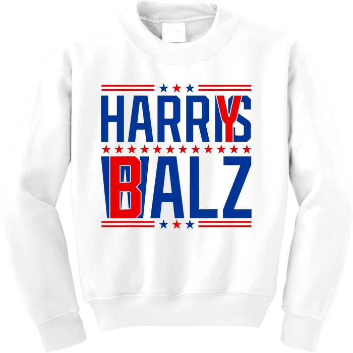 Funny Harris Walz 24 Harry Balz 2024 Meme Democratics Vote Kids Sweatshirt