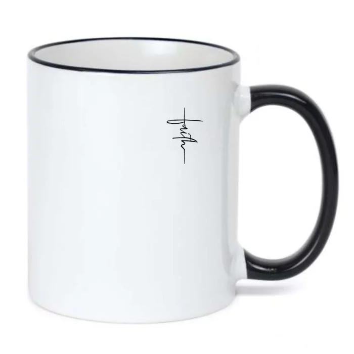 Faith Hand Written Calligraphy Christian Front And Back Print Front & Back Black Color Changing Mug