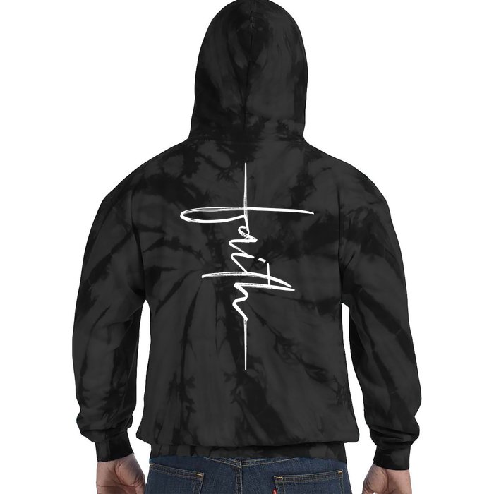 Faith Hand Written Calligraphy Christian Front And Back Print Front & Back Tie Dye Hoodie