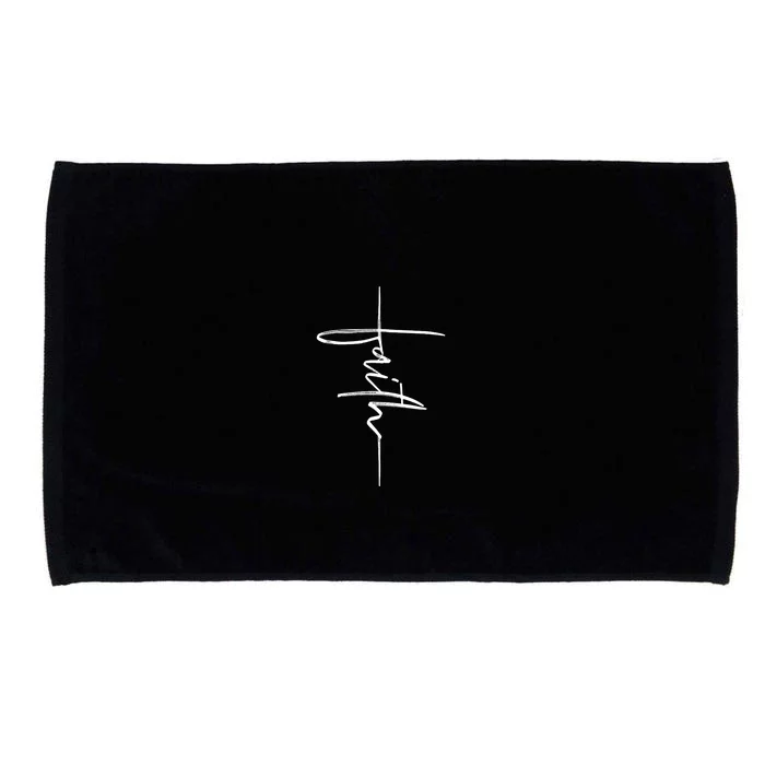 Faith Hand Written Calligraphy Christian Front And Back Print Front & Back Microfiber Hand Towel