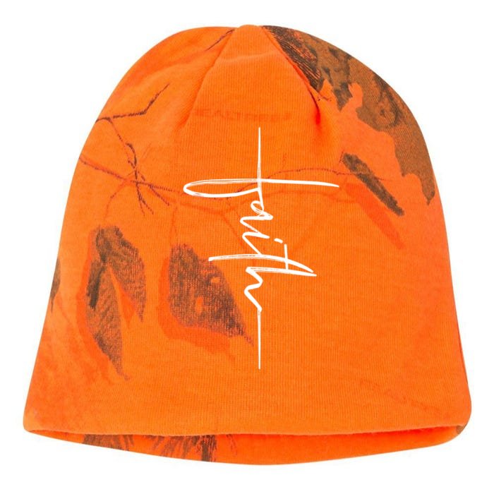 Faith Hand Written Calligraphy Christian Front And Back Print Front & Back Kati - Camo Knit Beanie