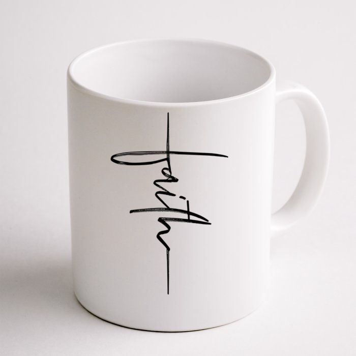 Faith Hand Written Calligraphy Christian Front And Back Print Front & Back Coffee Mug