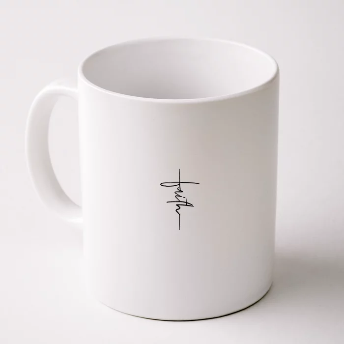 Faith Hand Written Calligraphy Christian Front And Back Print Front & Back Coffee Mug