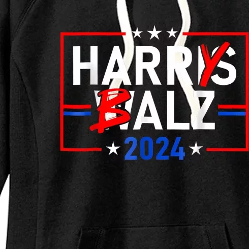 Funny Harris Walz 24 Harry Balz 2024 Meme Democratics Vote Women's Fleece Hoodie