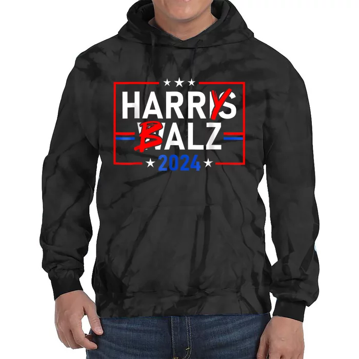 Funny Harris Walz 24 Harry Balz 2024 Meme Democratics Vote Tie Dye Hoodie