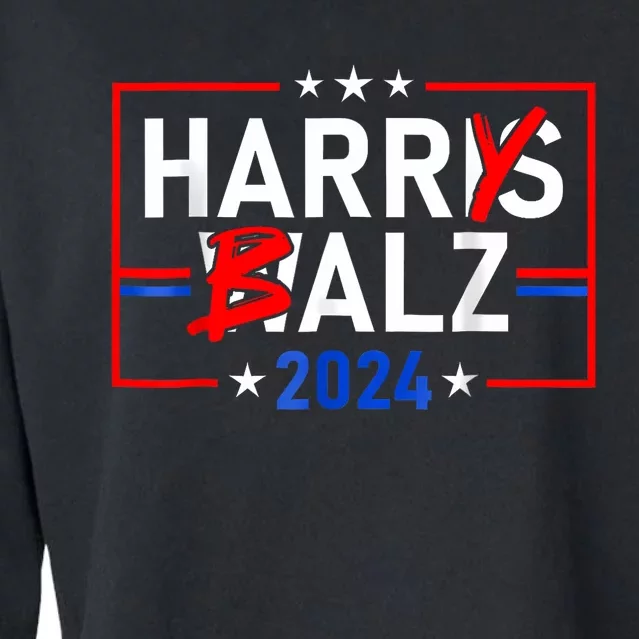 Funny Harris Walz 24 Harry Balz 2024 Meme Democratics Vote Cropped Pullover Crew