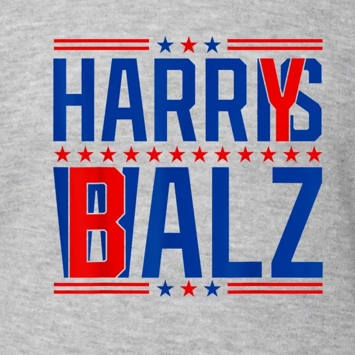 Funny Harris Walz 24 Harry Balz 2024 Meme Democratics Vote Toddler Sweatshirt