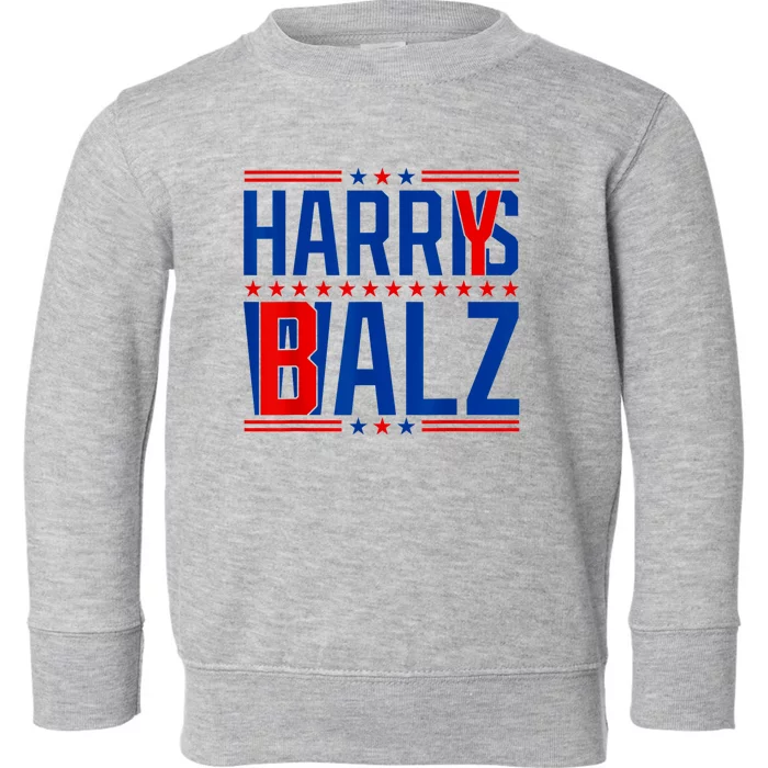 Funny Harris Walz 24 Harry Balz 2024 Meme Democratics Vote Toddler Sweatshirt