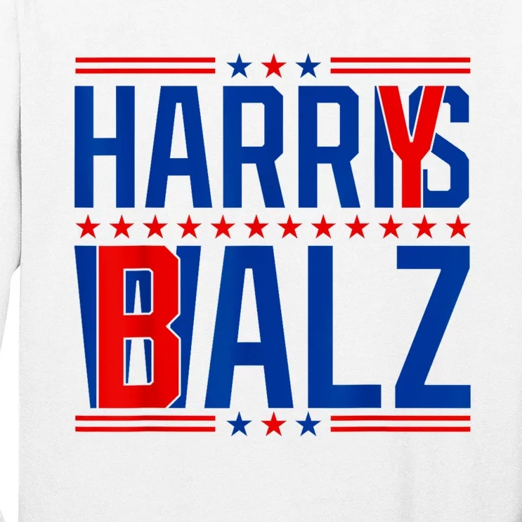 Funny Harris Walz 24 Harry Balz 2024 Meme Democratics Vote Long Sleeve Shirt