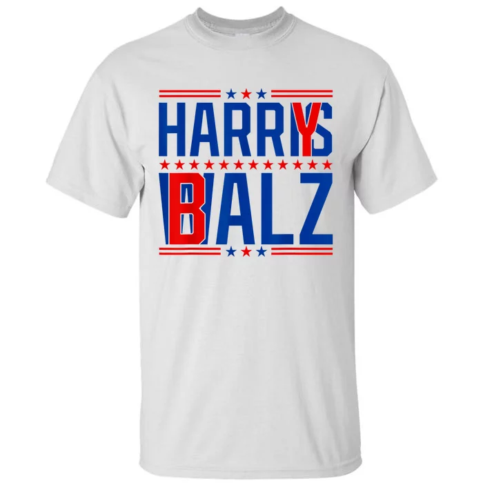 Funny Harris Walz 24 Harry Balz 2024 Meme Democratics Vote Tall T-Shirt