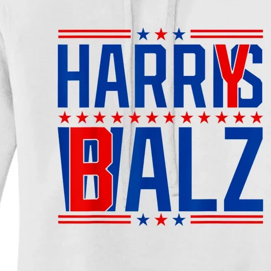 Funny Harris Walz 24 Harry Balz 2024 Meme Democratics Vote Women's Pullover Hoodie