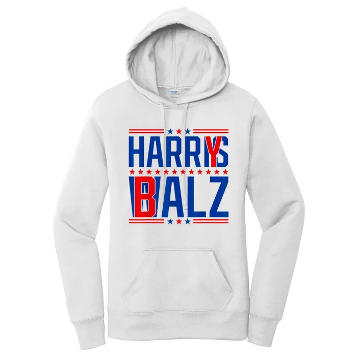 Funny Harris Walz 24 Harry Balz 2024 Meme Democratics Vote Women's Pullover Hoodie