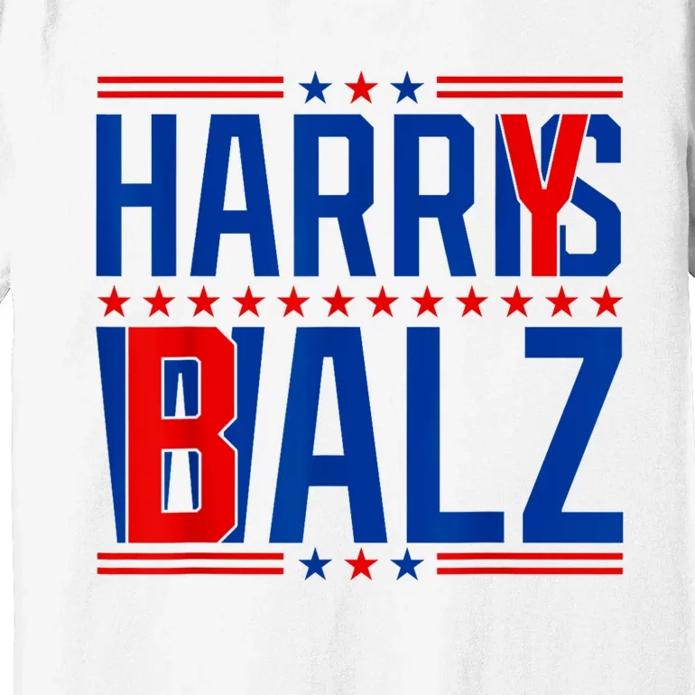 Funny Harris Walz 24 Harry Balz 2024 Meme Democratics Vote Premium T-Shirt