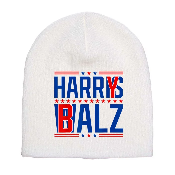 Funny Harris Walz 24 Harry Balz 2024 Meme Democratics Vote Short Acrylic Beanie