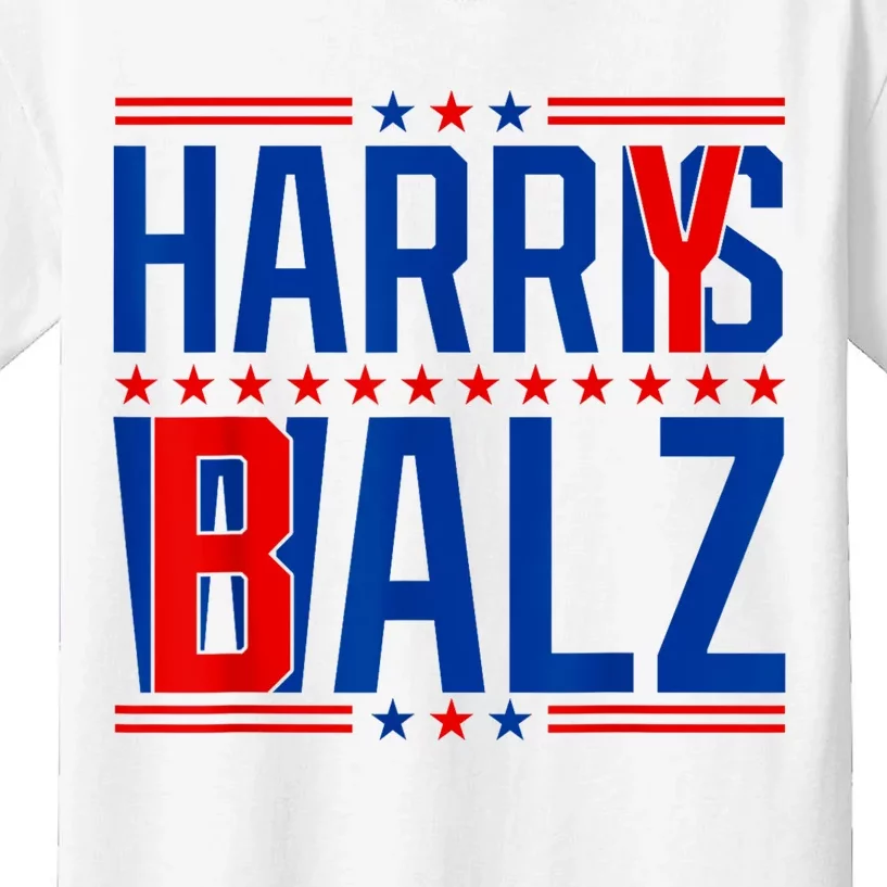 Funny Harris Walz 24 Harry Balz 2024 Meme Democratics Vote Kids T-Shirt