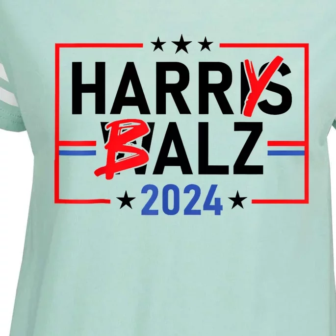 Funny Harris Walz 24 Harry Balz 2024 Meme Democratics Vote Enza Ladies Jersey Football T-Shirt