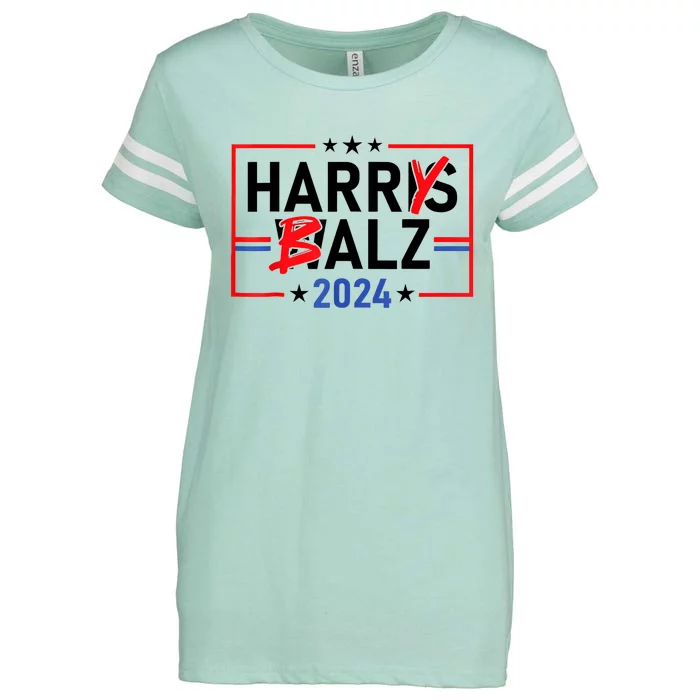 Funny Harris Walz 24 Harry Balz 2024 Meme Democratics Vote Enza Ladies Jersey Football T-Shirt