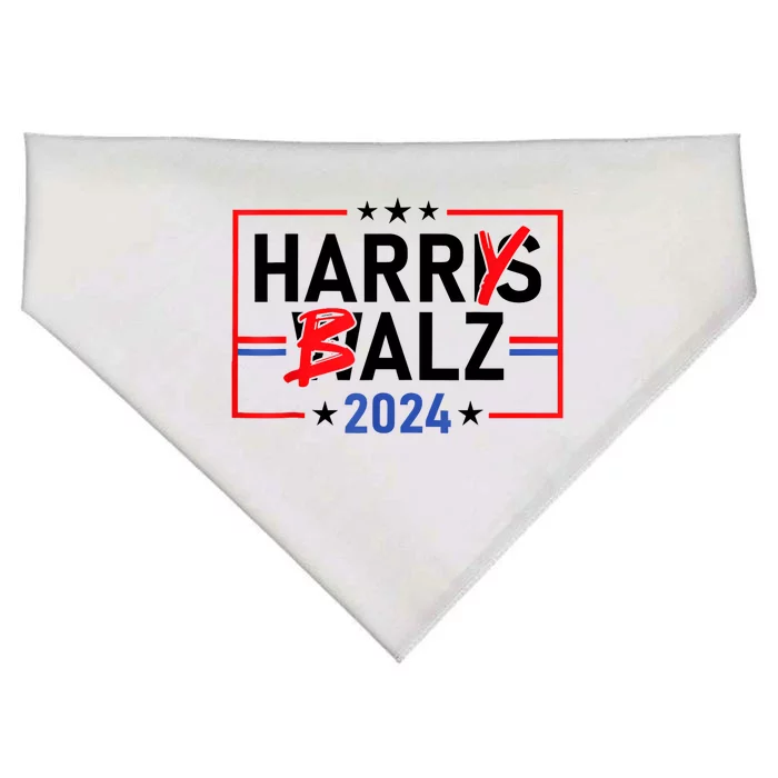 Funny Harris Walz 24 Harry Balz 2024 Meme Democratics Vote USA-Made Doggie Bandana