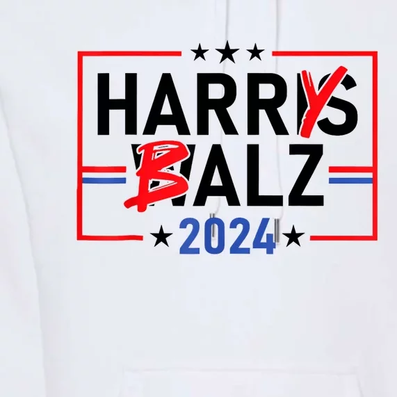 Funny Harris Walz 24 Harry Balz 2024 Meme Democratics Vote Premium Hoodie