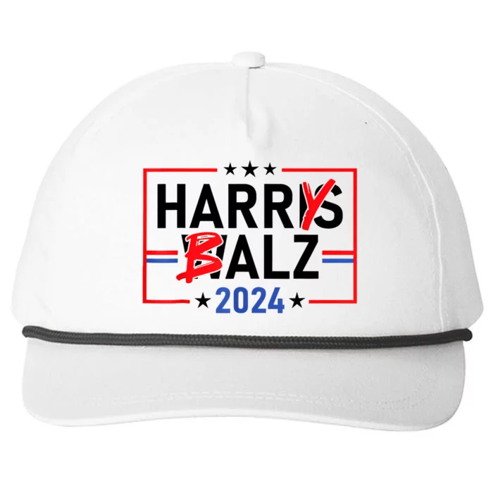 Funny Harris Walz 24 Harry Balz 2024 Meme Democratics Vote Snapback Five-Panel Rope Hat