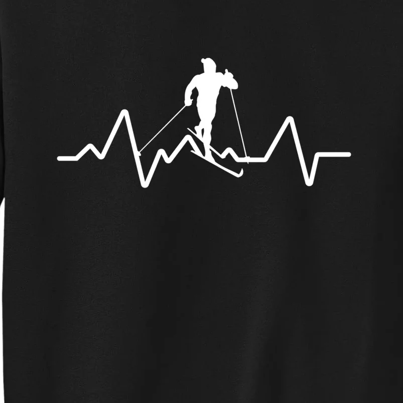 Funny Heartbeat Waterski Gift Cool Water Skier Athlete Fan Gift Tall Sweatshirt