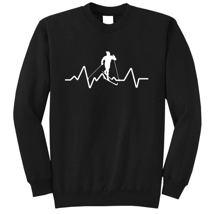 Funny Heartbeat Waterski Gift Cool Water Skier Athlete Fan Gift Tall Sweatshirt