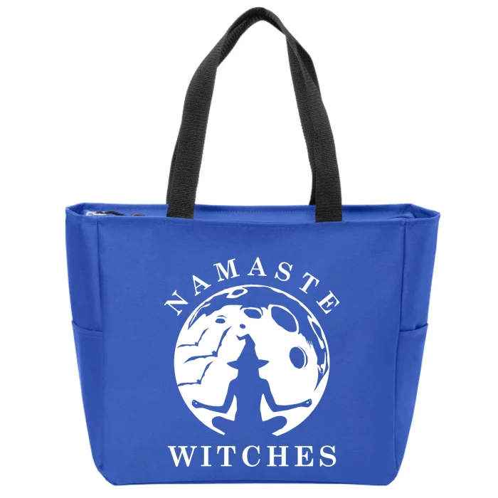 Funny Halloween Witch Yoga Namaste Cute Design Meaningful Gift Zip Tote Bag