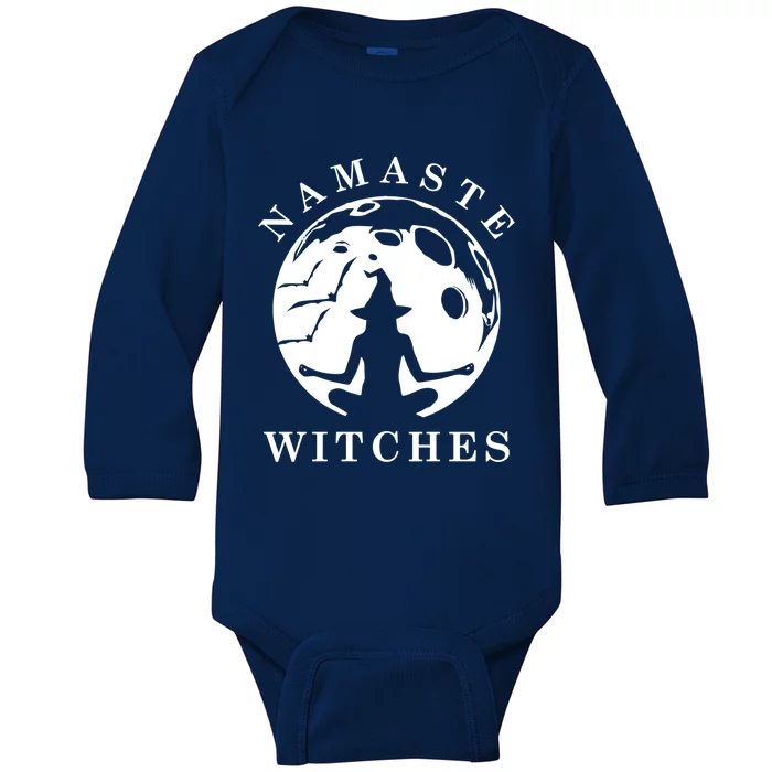 Funny Halloween Witch Yoga Namaste Cute Design Meaningful Gift Baby Long Sleeve Bodysuit