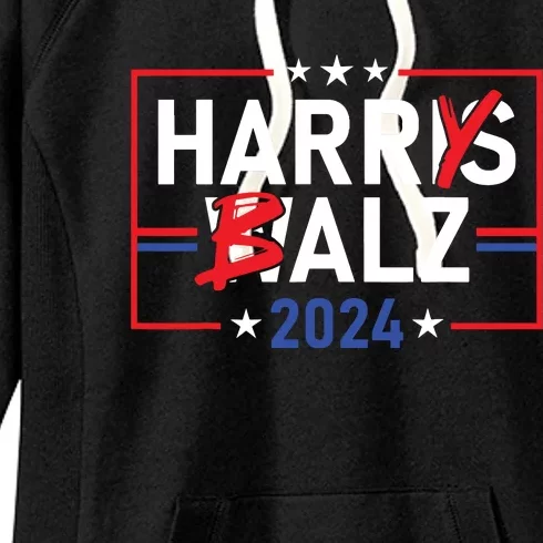 Funny Harris Walz 24 Harry Balz 2024 Meme Democratics Vote Women's Fleece Hoodie