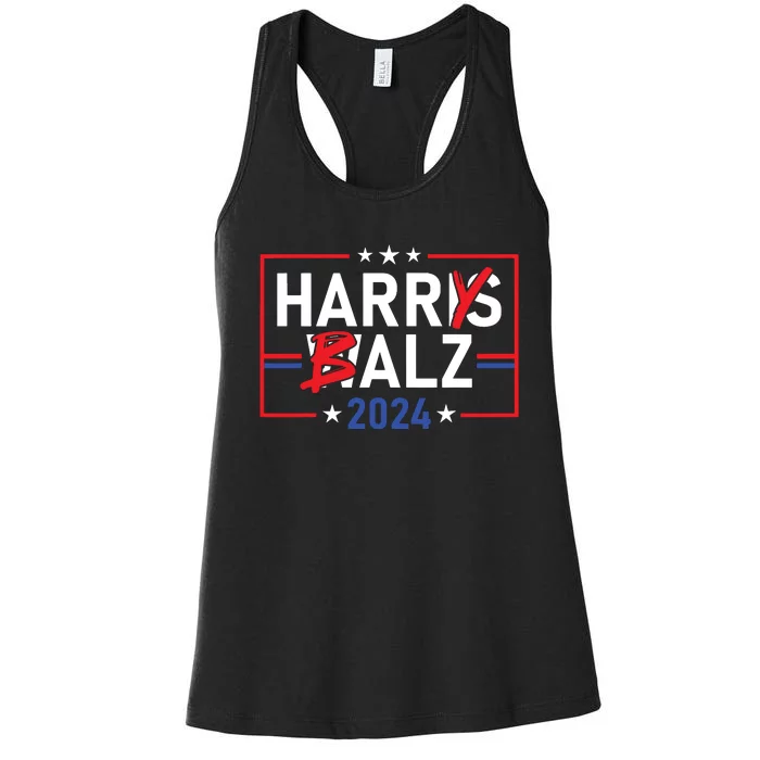 Funny Harris Walz 24 Harry Balz 2024 Meme Democratics Vote Women's Racerback Tank