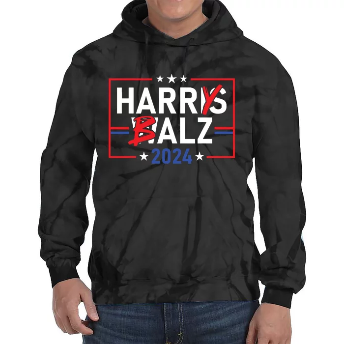 Funny Harris Walz 24 Harry Balz 2024 Meme Democratics Vote Tie Dye Hoodie