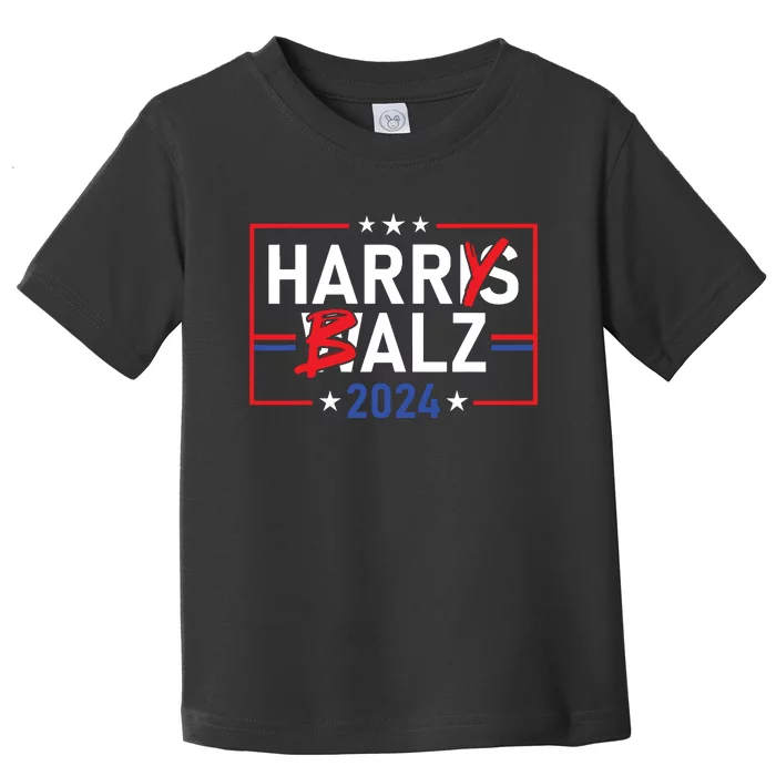 Funny Harris Walz 24 Harry Balz 2024 Meme Democratics Vote Toddler T-Shirt