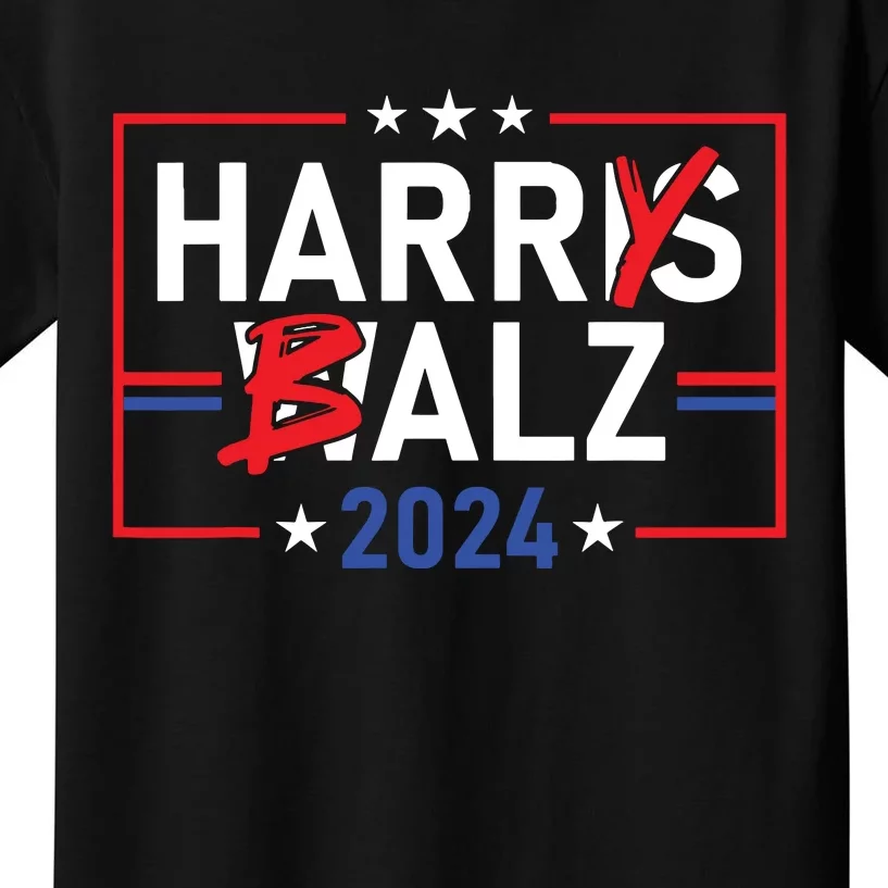 Funny Harris Walz 24 Harry Balz 2024 Meme Democratics Vote Kids T-Shirt